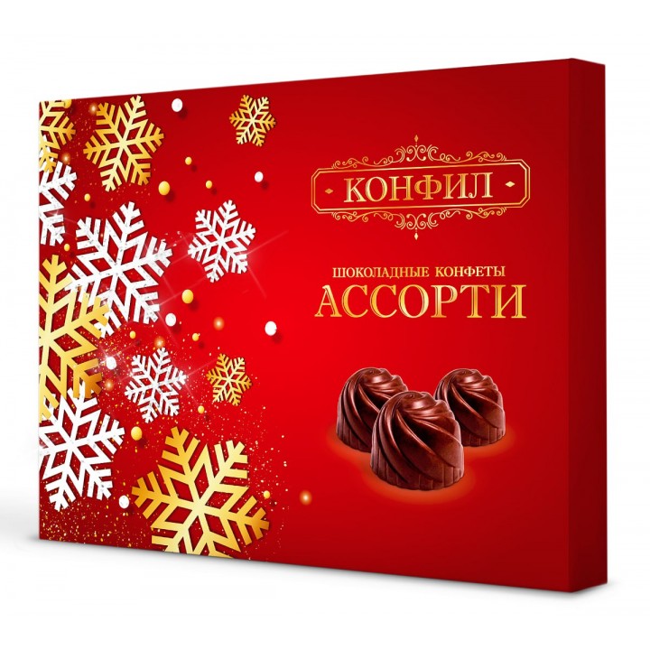 Набор конфет Ассорти Новый год (снежинка) 330гр*7шт
